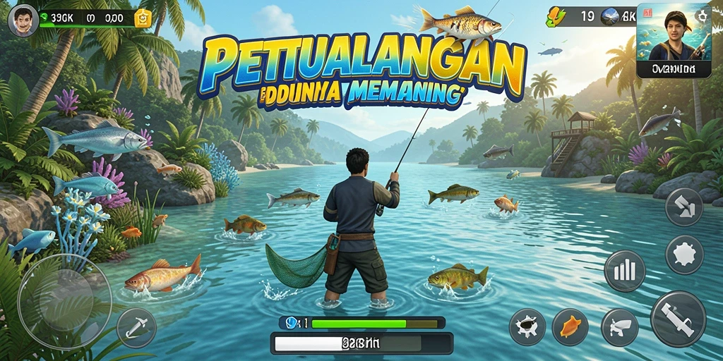 Screenshot gameplay 33ZK menampilkan aksi memancing yang seru.