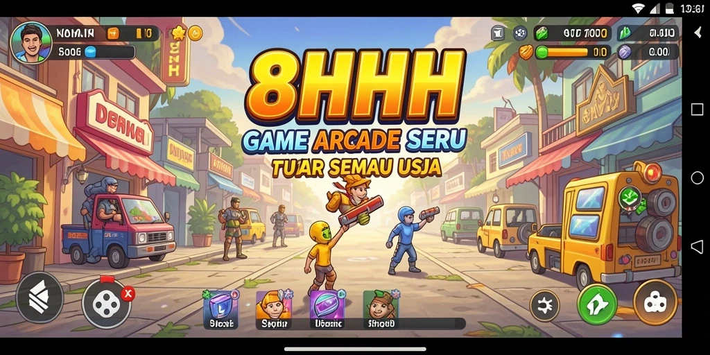 Tampilan gameplay seru dan penuh tantangan dalam 8HHH.