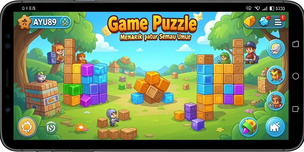 Tampilan gameplay AYU89 yang penuh teka-teki menantang.