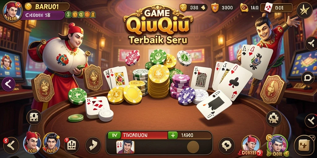 Tangkapan layar dari gameplay QiuQiu yang seru dan menarik.