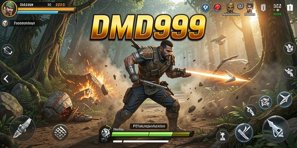 Tangkapan layar gameplay DMD999 menunjukkan aksi mendebarkan dalam pertarungan epik.