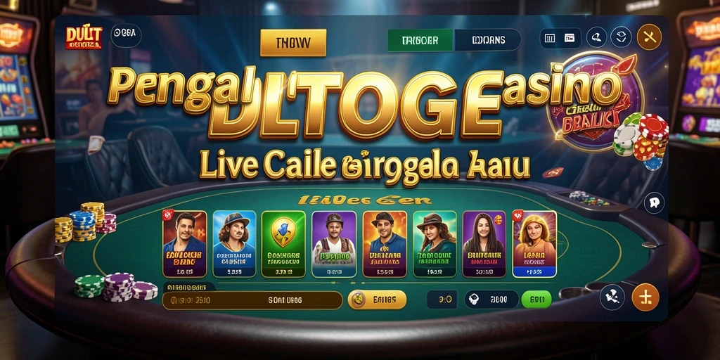 Screenshot DULTOGEL menampilkan dealer profesional dan suasana kasino yang menegangkan.