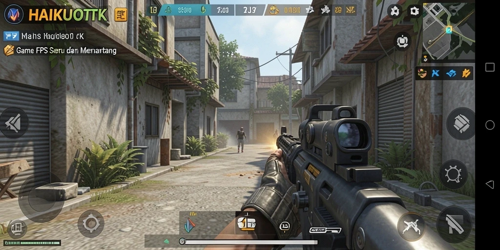Tampilan aksi seru dalam gameplay HAIKUOTK yang mendebarkan.