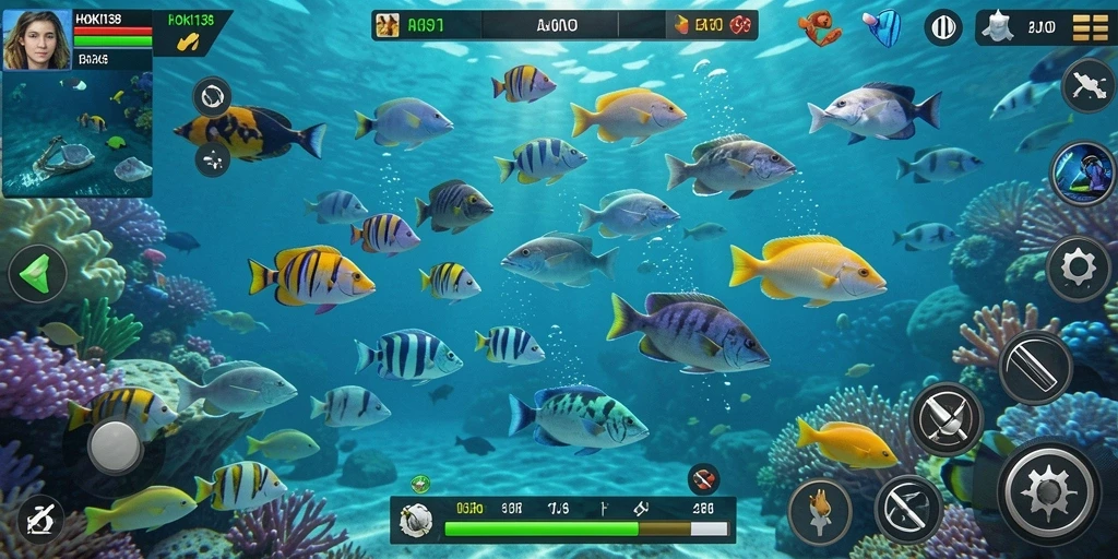 Screenshot gameplay HOKI138 menunjukkan aksi menembak ikan yang seru.