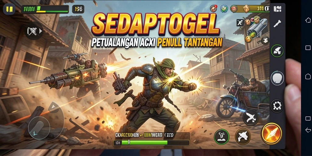 Screenshot gameplay aksi SEDAPTOGEL yang menampilkan momen mendebarkan.