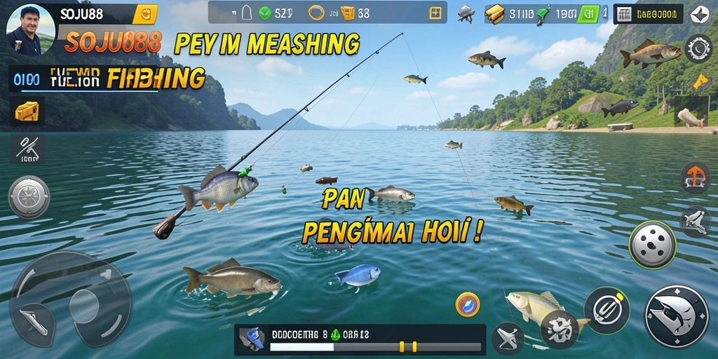 Tampilan gameplay memancing yang menawan di SOJU88.