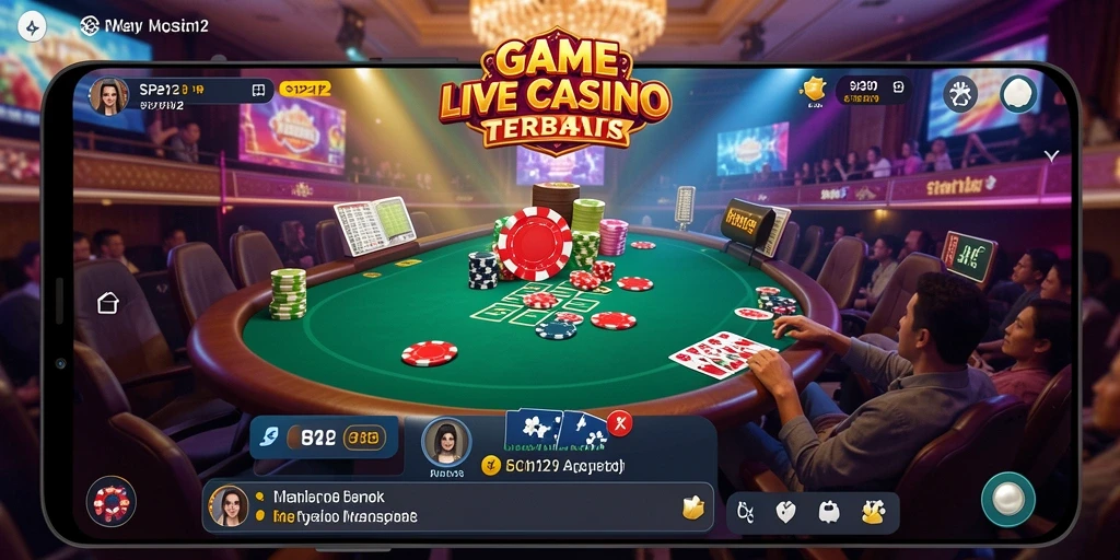 Screenshot gameplay SP212 menampilkan dealer profesional dan suasana kasino yang mengasyikkan.