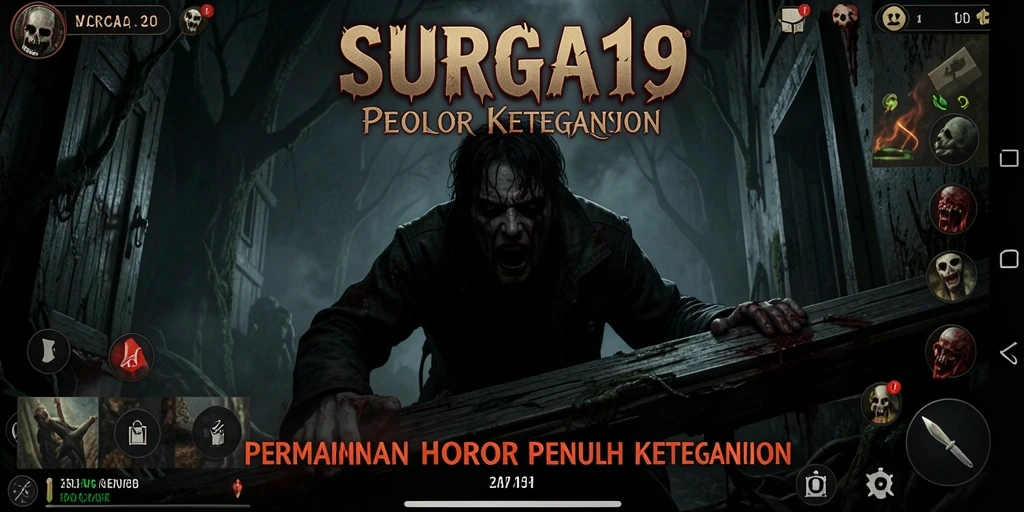 Gameplay SURGA19 menampilkan suasana horor yang mencekam dan penuh ketegangan.