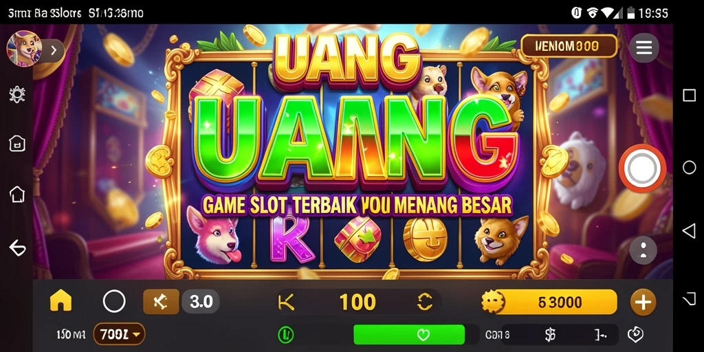 Screenshot UANG menampilkan gameplay Slot yang menarik dan penuh warna.
