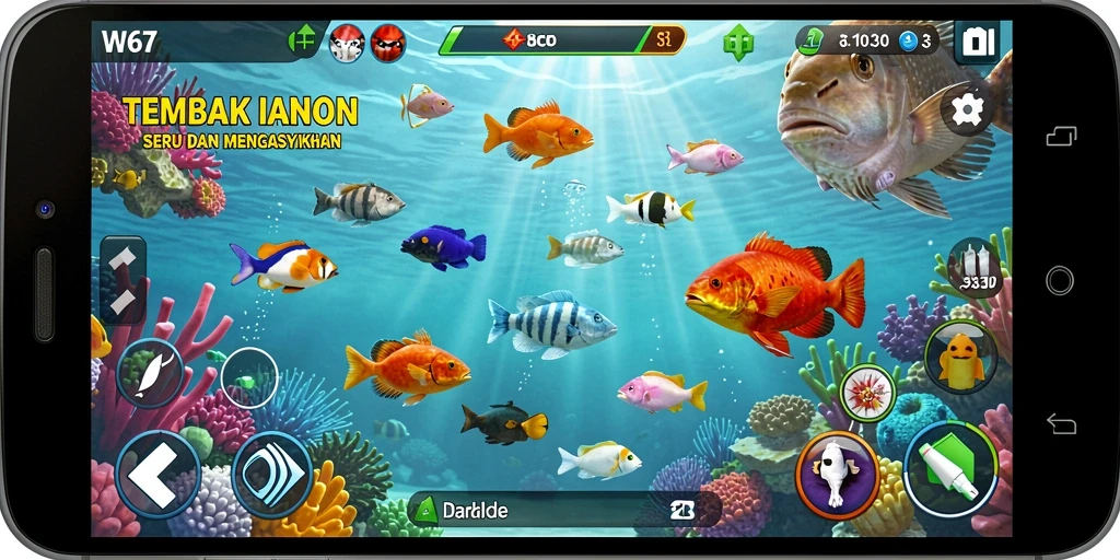 Tampilan gameplay W67 yang seru dan menantang dalam Tembak Ikan.