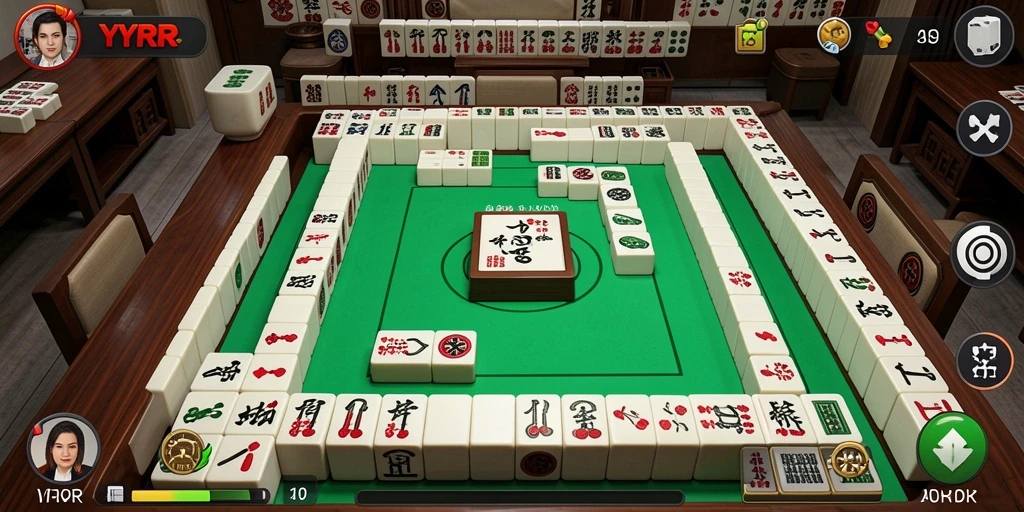 Tampilan gameplay YYRR yang menakjubkan dalam permainan Mahjong.